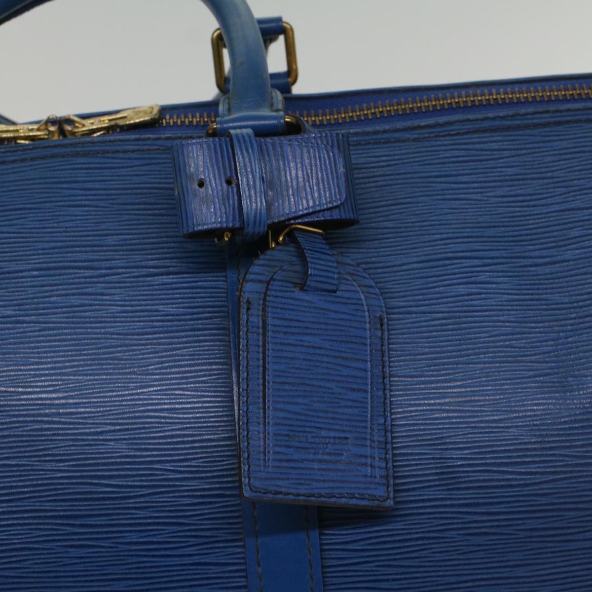 LOUIS VUITTON Epi Keepall 50 Boston Bag Blue M42965 LV 53853