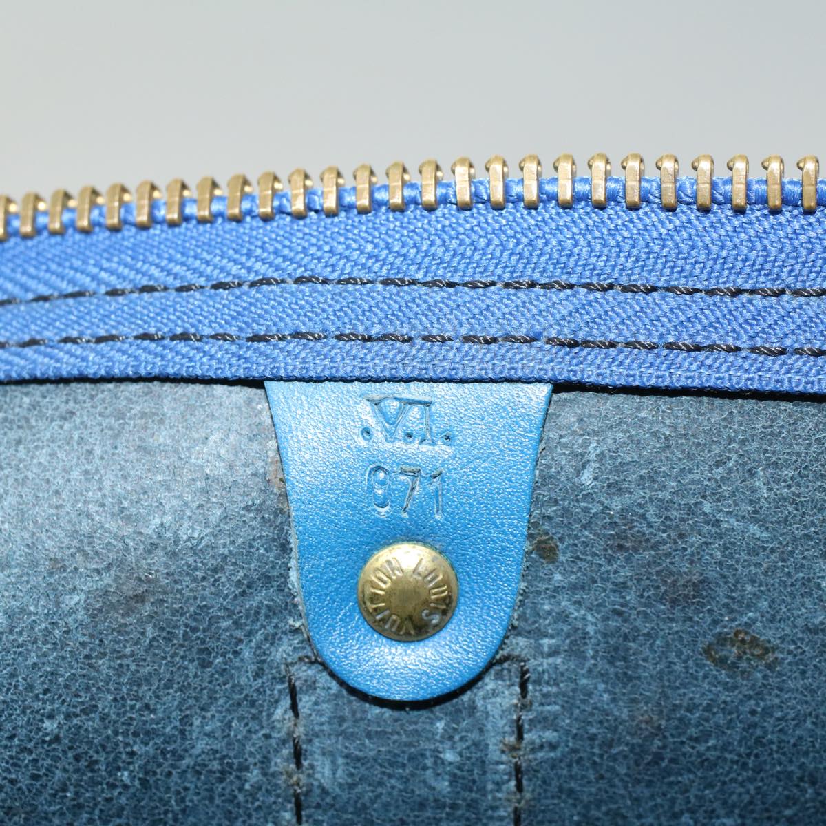 LOUIS VUITTON Epi Keepall 50 Boston Bag Blue M42965 LV 53853