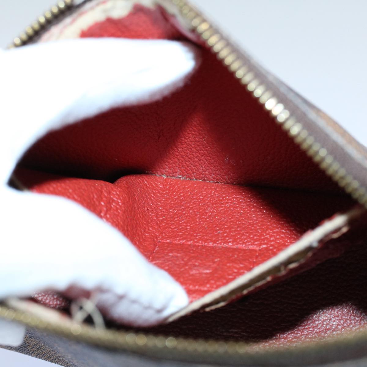 LOUIS VUITTON Damier Ebene Pochette Cosmetic PM Pouch N47516 LV 53867