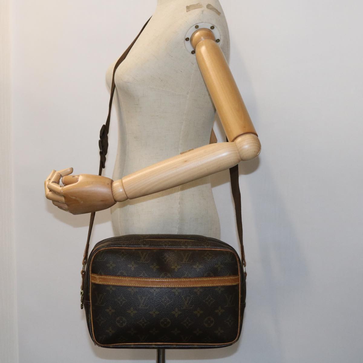 LOUIS VUITTON Monogram Reporter PM Shoulder Bag M45254 LV 53914