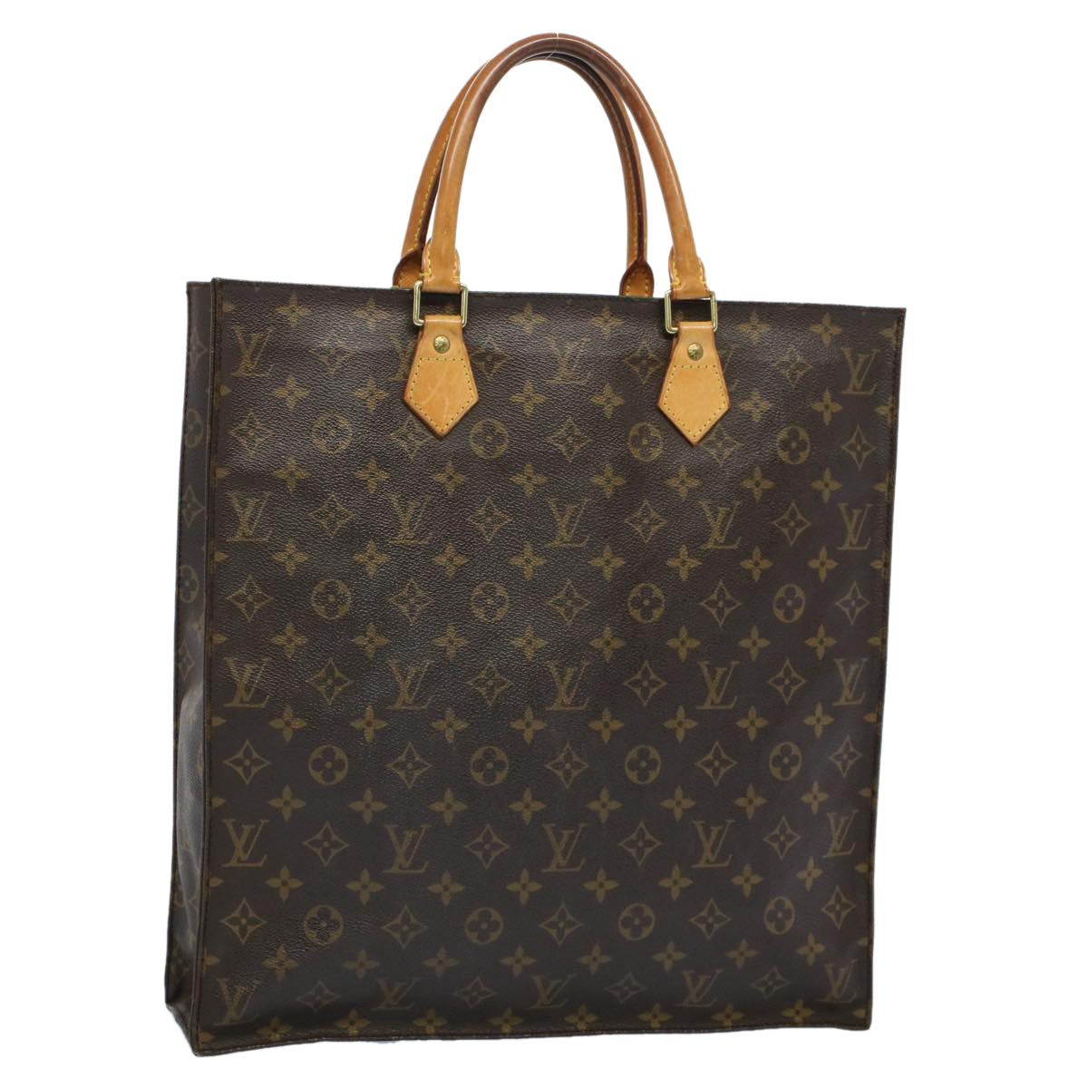 LOUIS VUITTON Monogram Sac Plat Hand Bag M51140 LV 53921