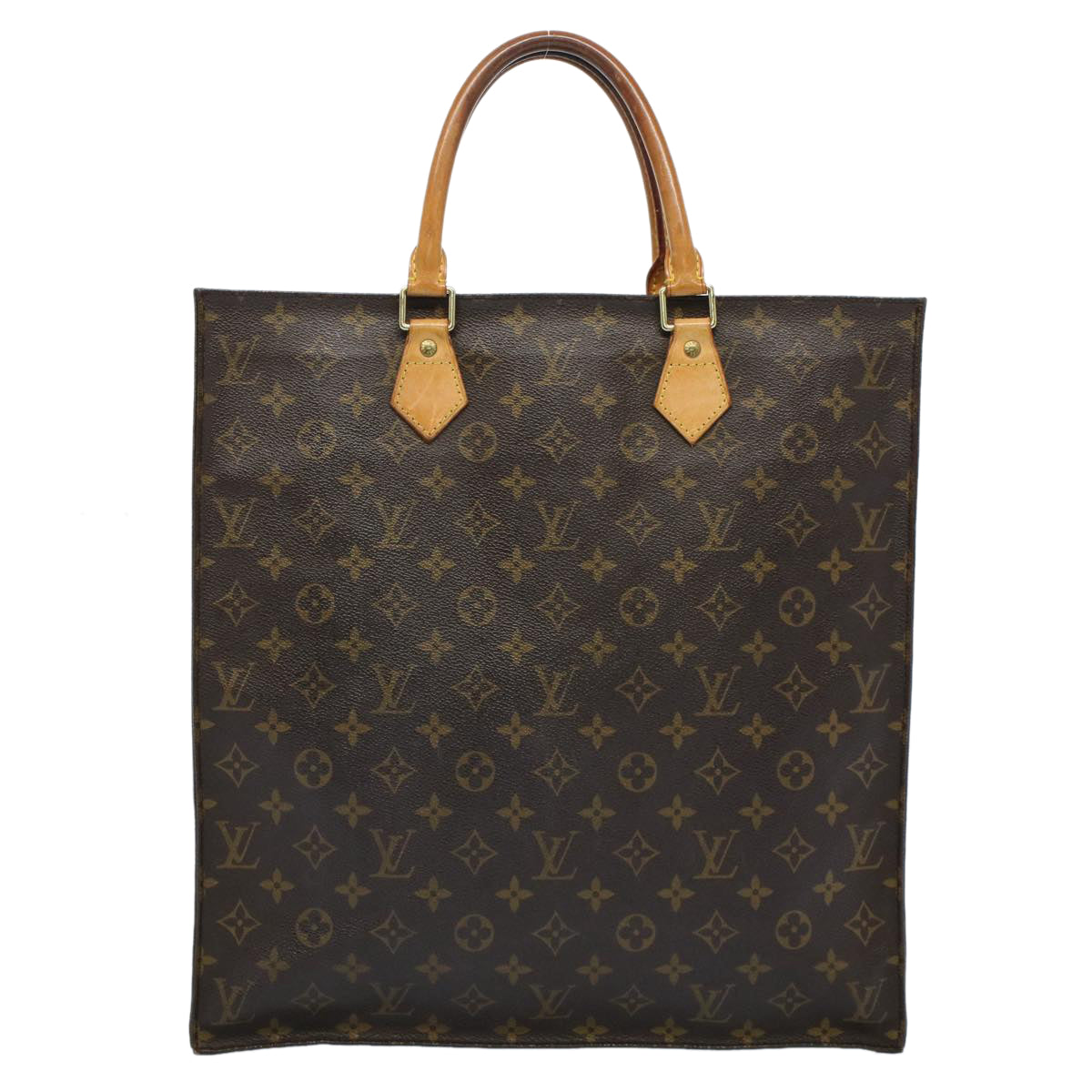 LOUIS VUITTON Monogram Sac Plat Hand Bag M51140 LV 53921
