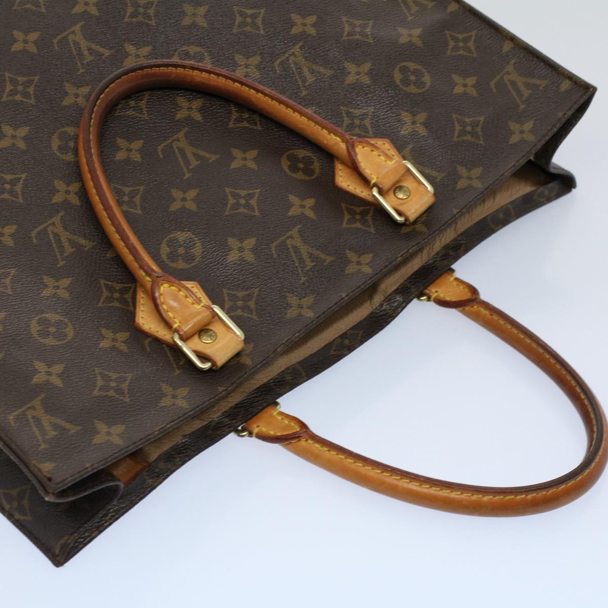 LOUIS VUITTON Monogram Sac Plat Hand Bag M51140 LV 53921