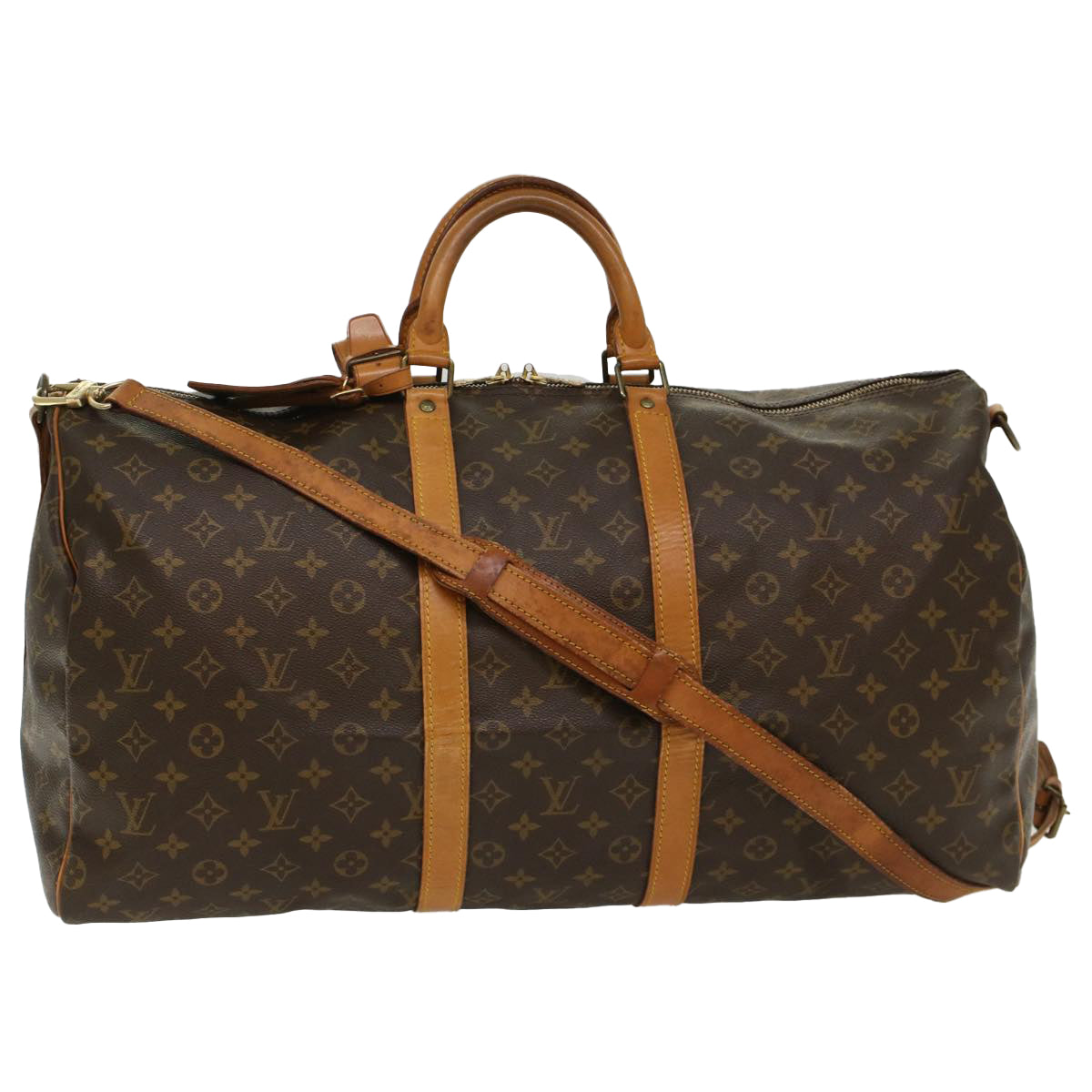 LOUIS VUITTON Monogram Keepall Bandouliere 55 Boston Bag M41414 LV 53978