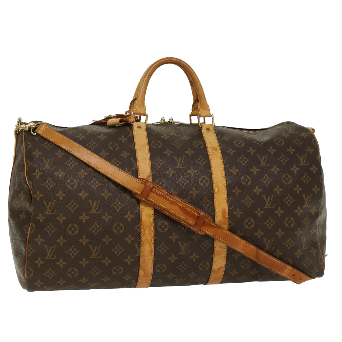 LOUIS VUITTON Monogram Keepall Bandouliere 55 Boston Bag M41414 LV 53979