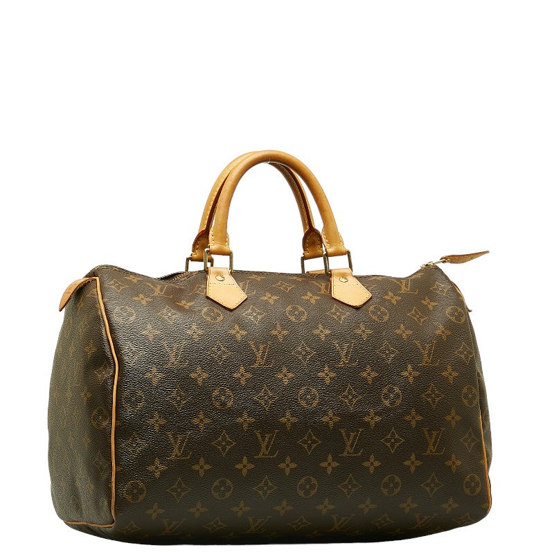Louis Vuitton Monogram Speedy 35 Handbag M41524 Brown PVC Leather  Louis Vuitton