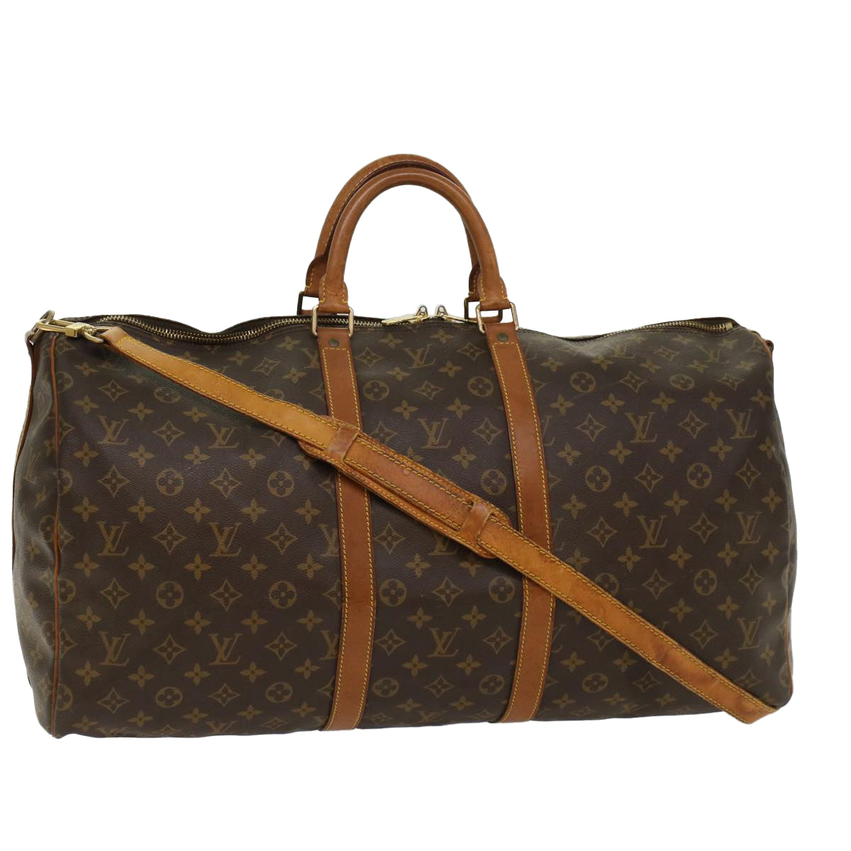 LOUIS VUITTON Monogram Keepall Bandouliere 55 Boston Bag M41414 LV 53980