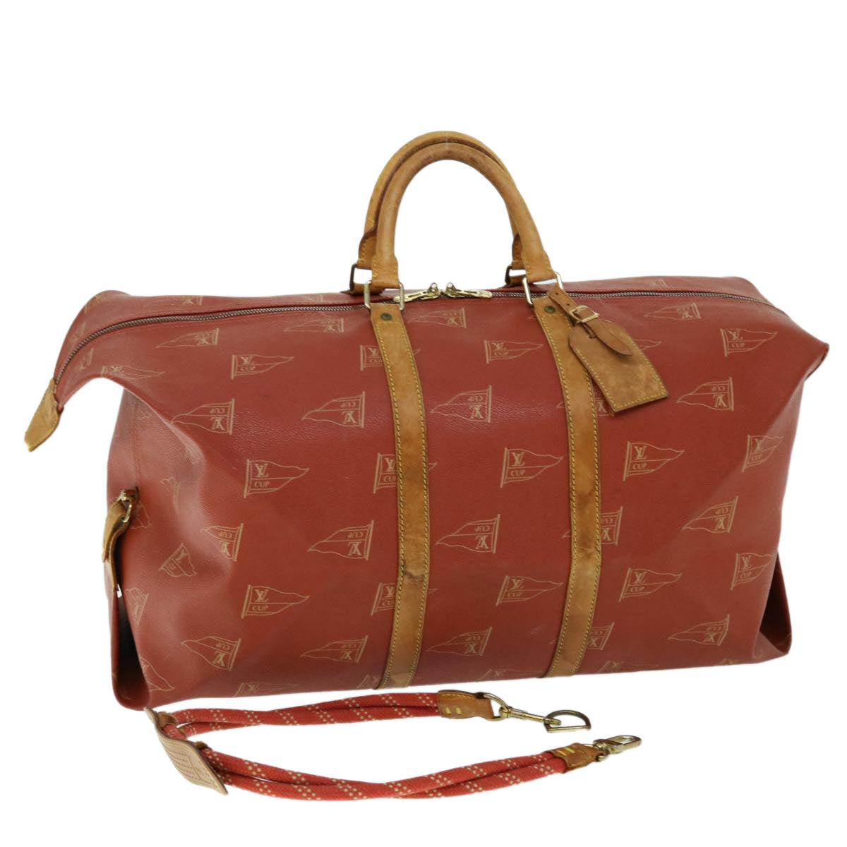 LOUIS VUITTON LV Cup Kabul Boston Bag Red M80020 LV 53983