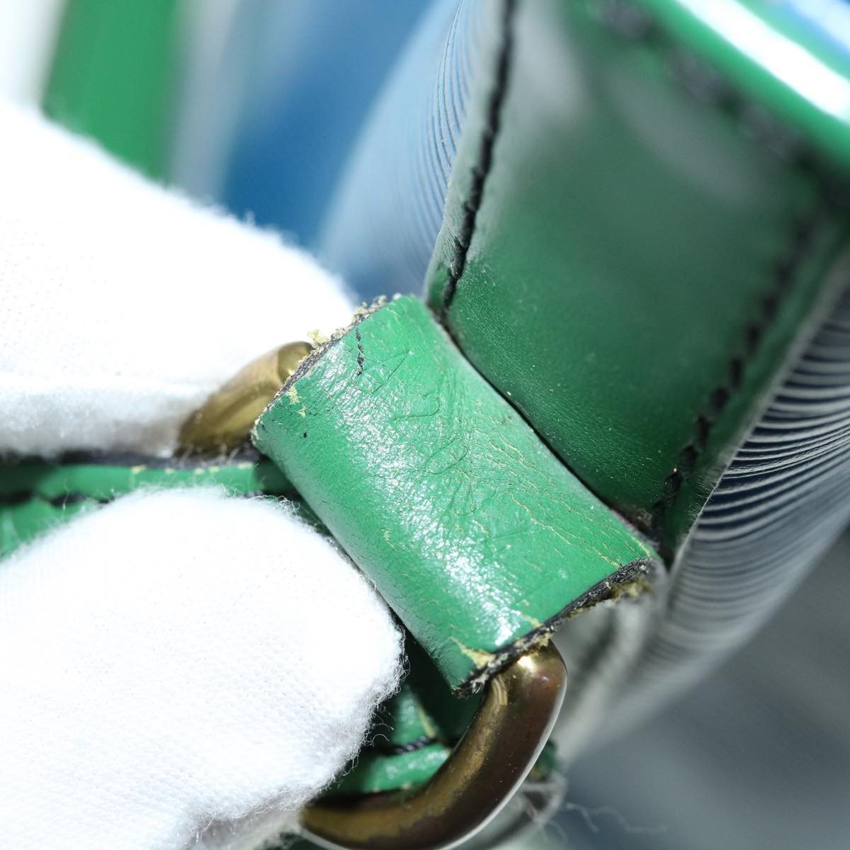 LOUIS VUITTON Epi Tricolor Noe Shoulder Bag Green Blue M44044 LV 53987
