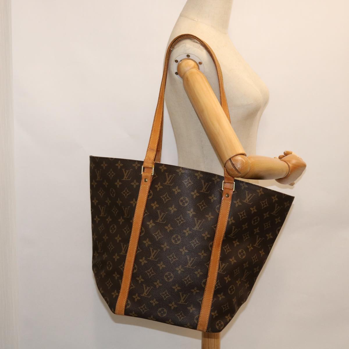 LOUIS VUITTON Monogram Sac Shopping Tote Bag M51108 LV 53996