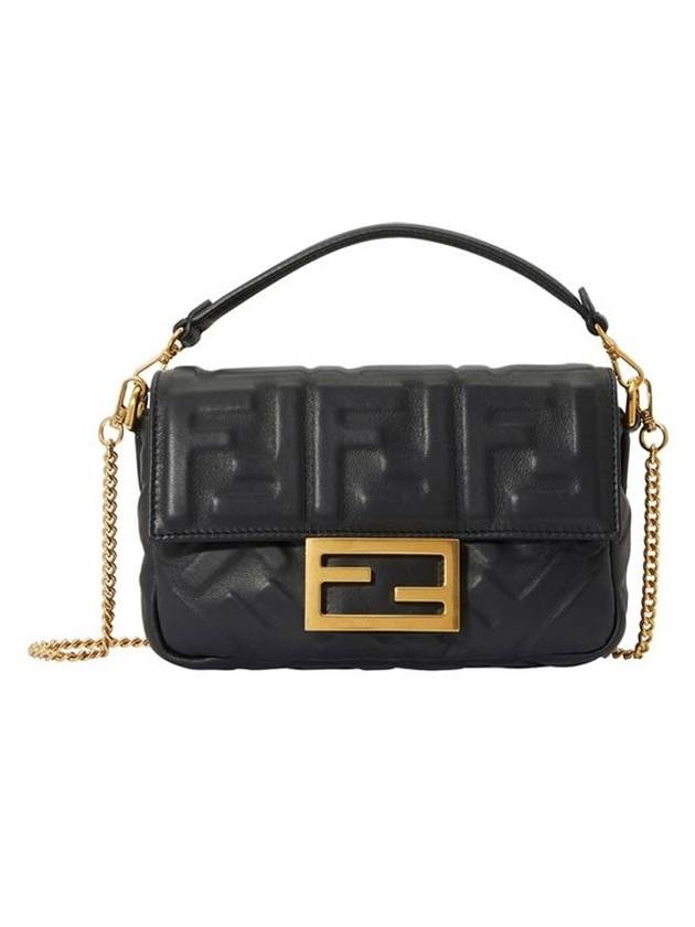 Luxury Fendi Baguette Chain Small Cross Bag Black