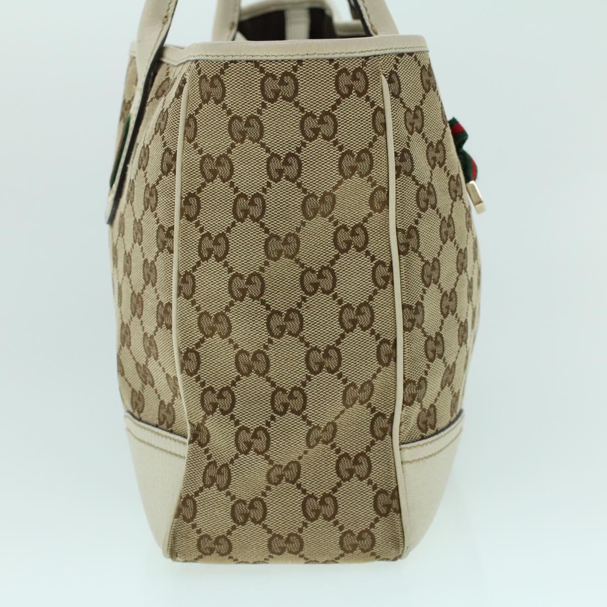 Luxury Gucci GG Canvas Web Sherry Line Tote Bag Beige Red Green 163805  54012