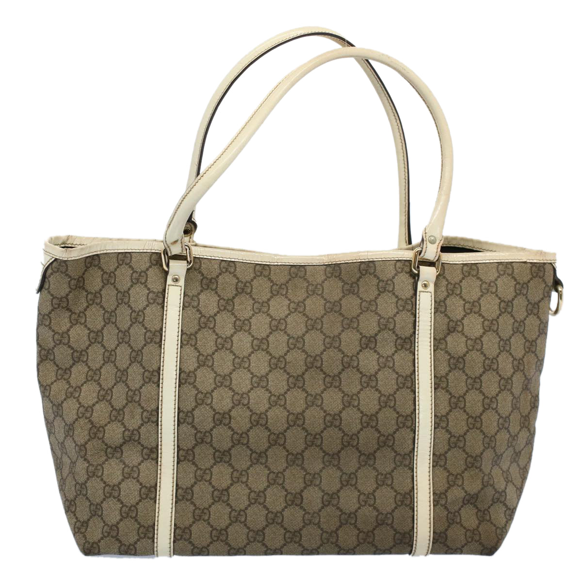 Luxury Gucci GG Supreme Tote Bag PVC Leather Beige 197953  54015