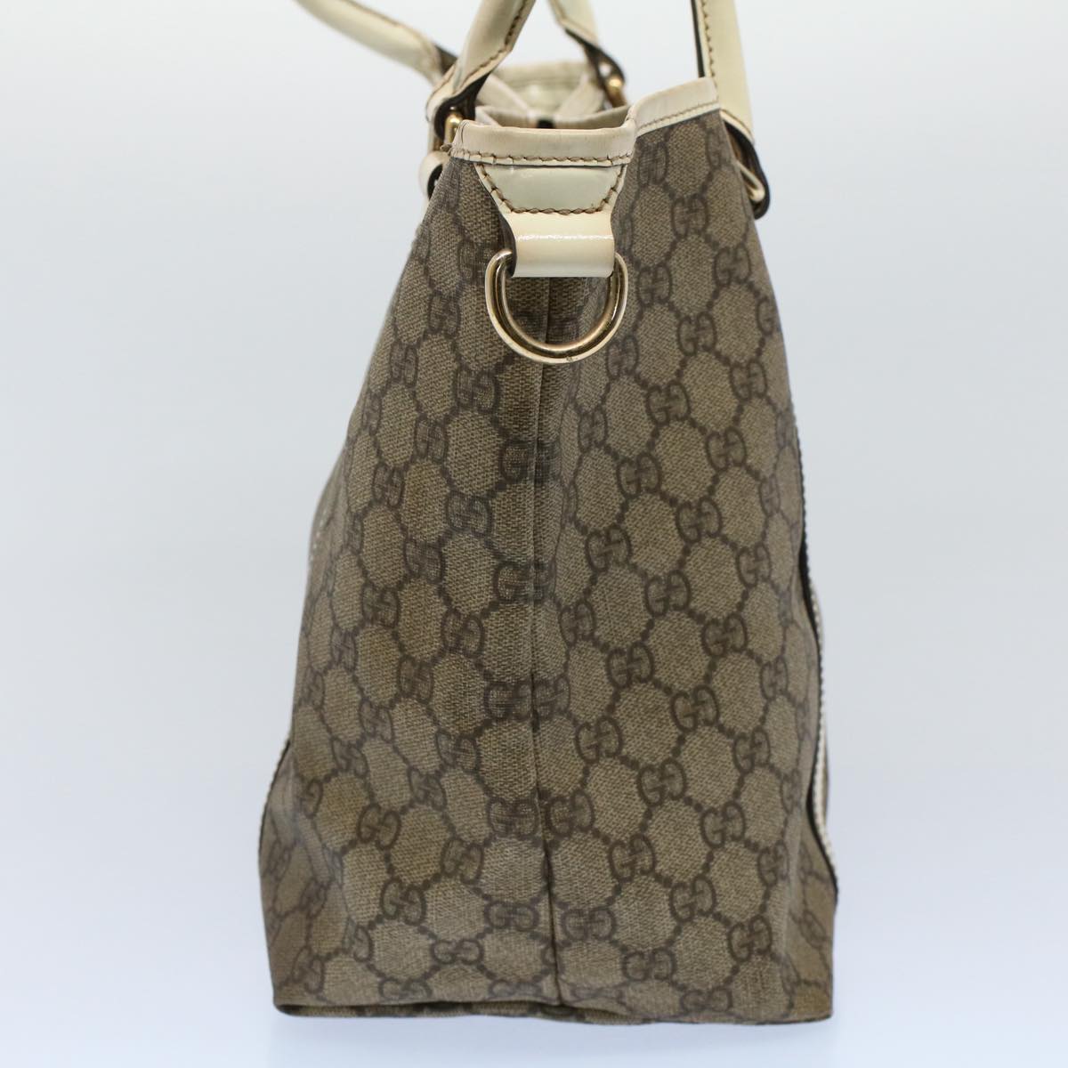Luxury Gucci GG Supreme Tote Bag PVC Leather Beige 197953  54015