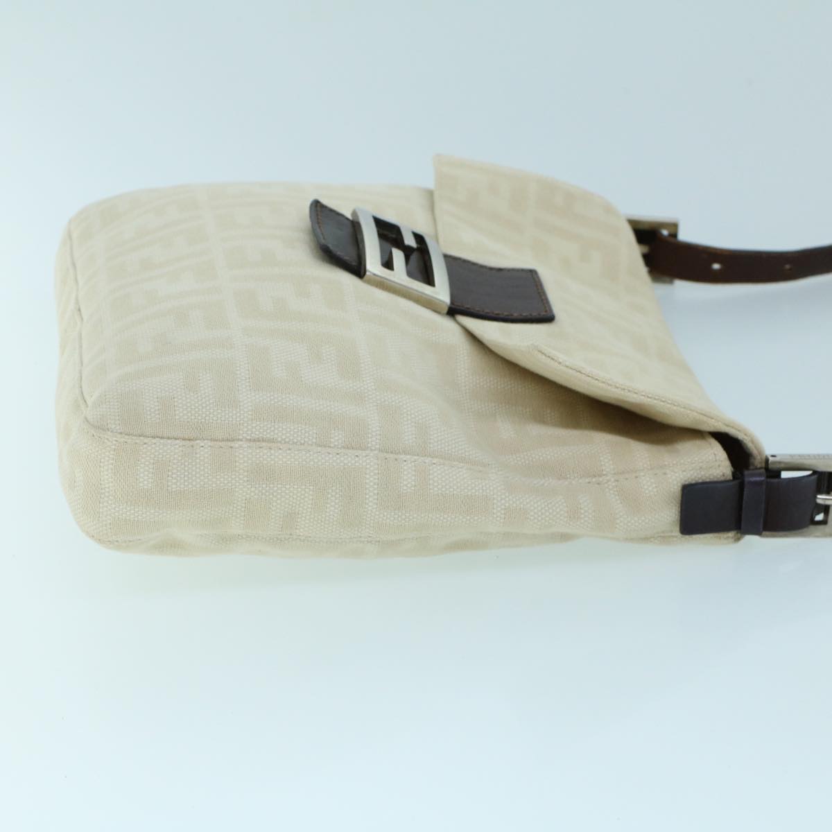Luxury FendiMamma Baguette Shoulder Bag Canvas Leather Beige Brown54030