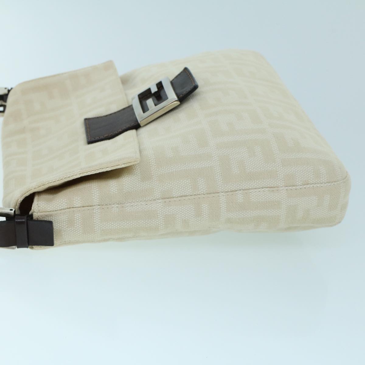 Luxury FendiMamma Baguette Shoulder Bag Canvas Leather Beige Brown54030