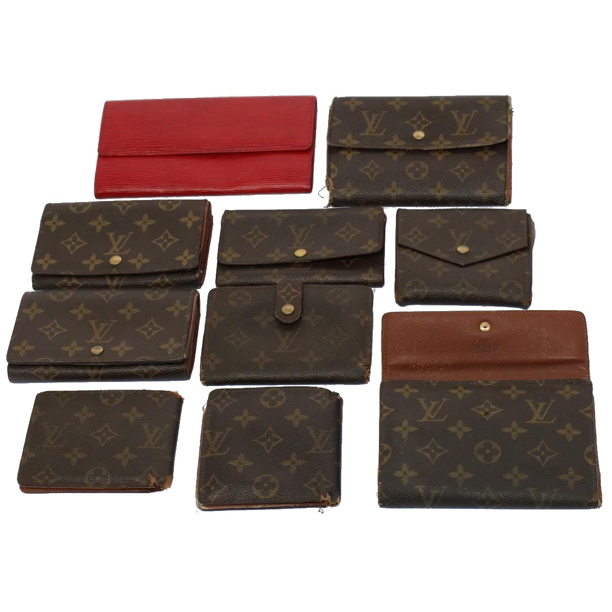 LOUIS VUITTON Monogram Epi Wallet 10set Red LV 54091