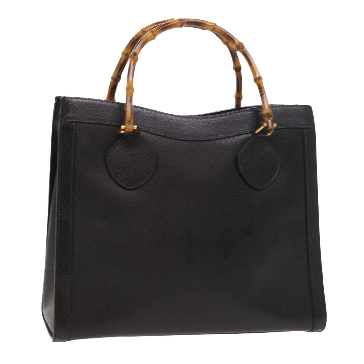 Luxury Gucci Bamboo Hand Bag Leather Black 002 1186 0260  54124