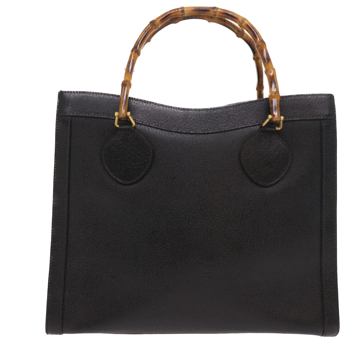 Luxury Gucci Bamboo Hand Bag Leather Black 002 1186 0260  54124