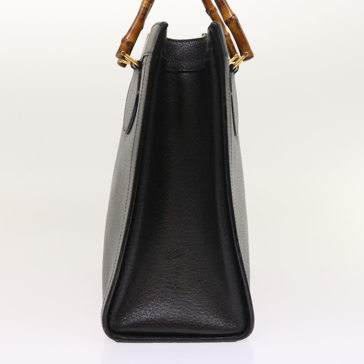 Luxury Gucci Bamboo Hand Bag Leather Black 002 1186 0260  54124