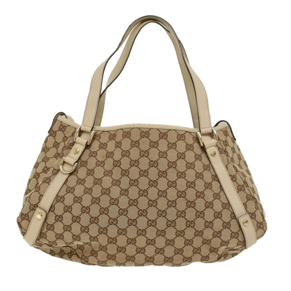 Luxury Gucci GG Canvas Shoulder Bag Beige 130736  54128