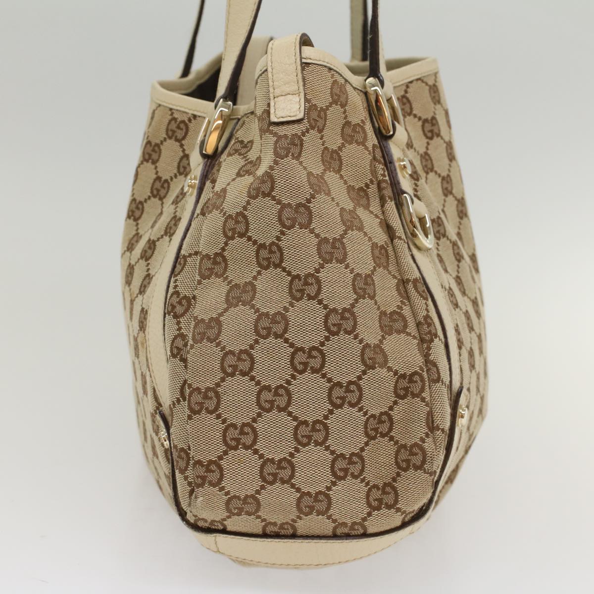 Luxury Gucci GG Canvas Shoulder Bag Beige 130736  54128