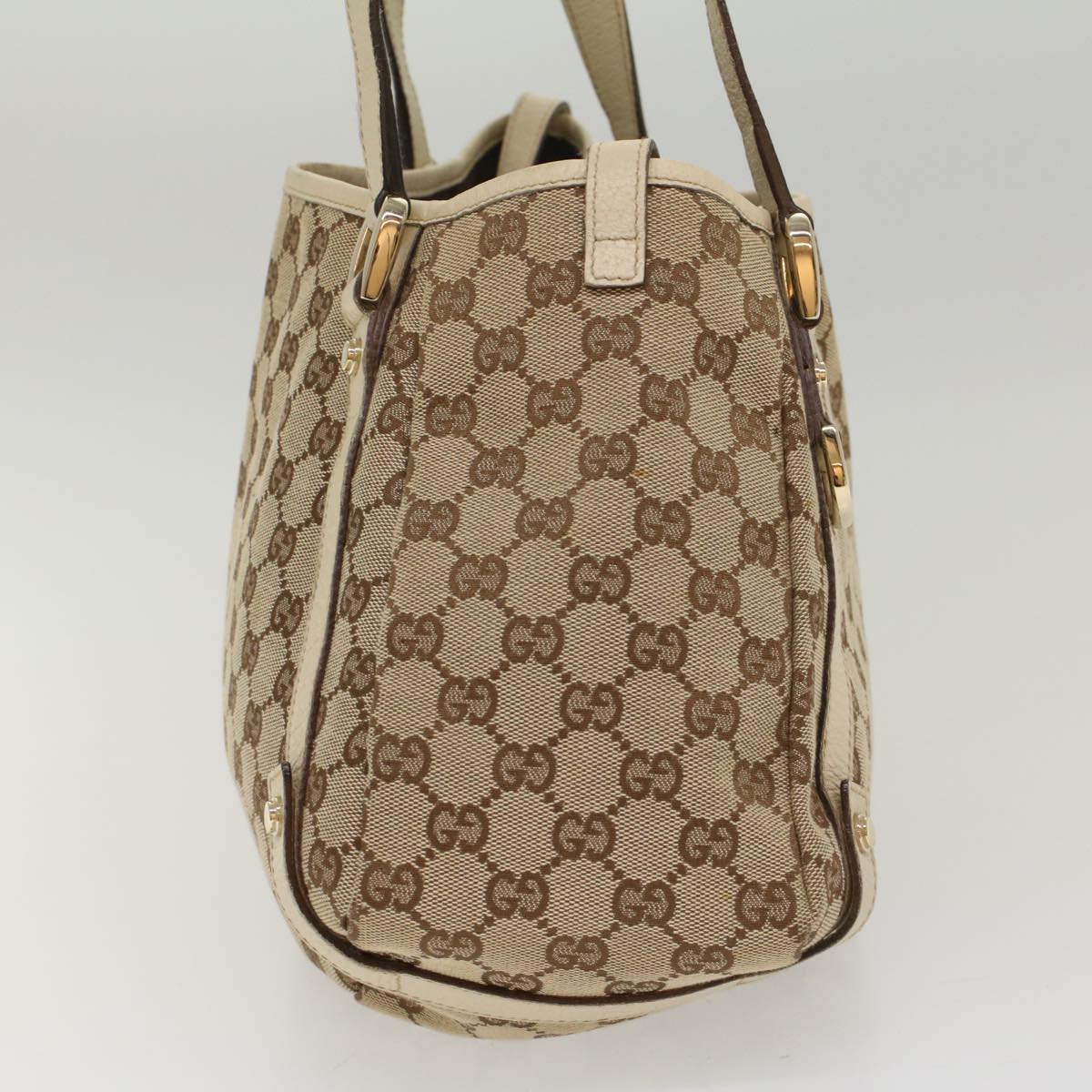 Luxury Gucci GG Canvas Shoulder Bag Beige 130736  54128
