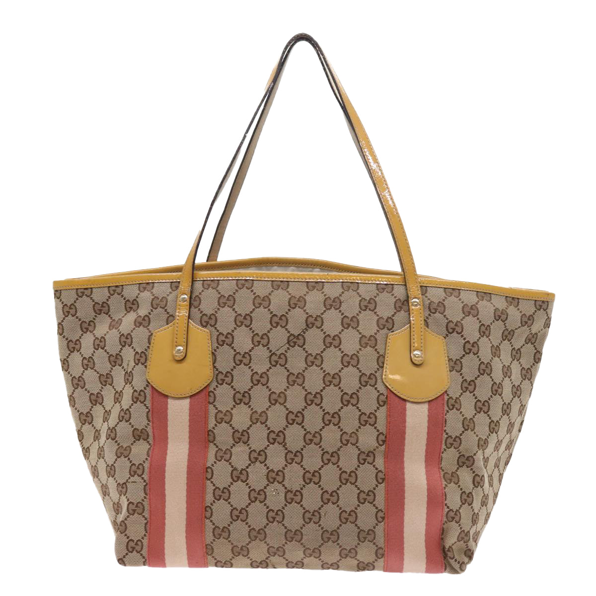 Luxury Gucci GG Canvas Sherry Line Tote Bag Beige Pink white 211970  54129