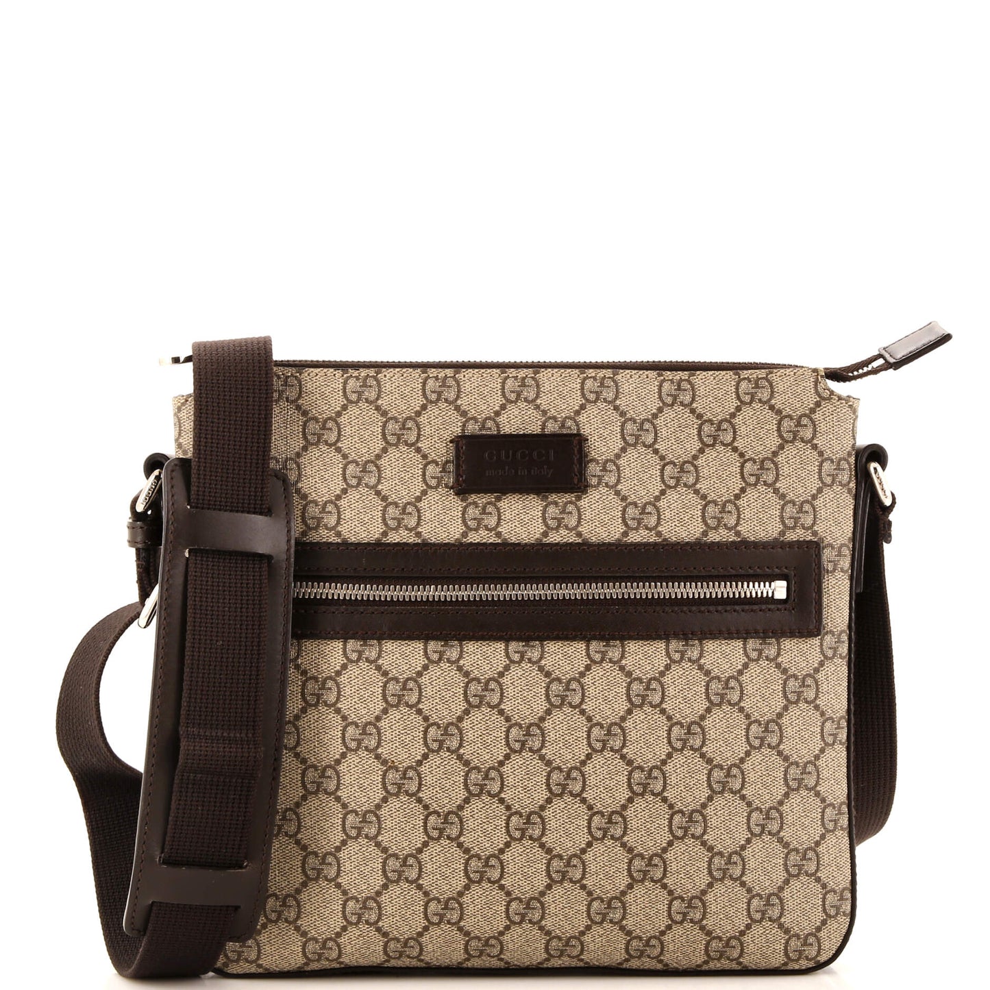 Luxury Gucci Trending 2025 Front Zip Messenger GG Coated Canvas Medium