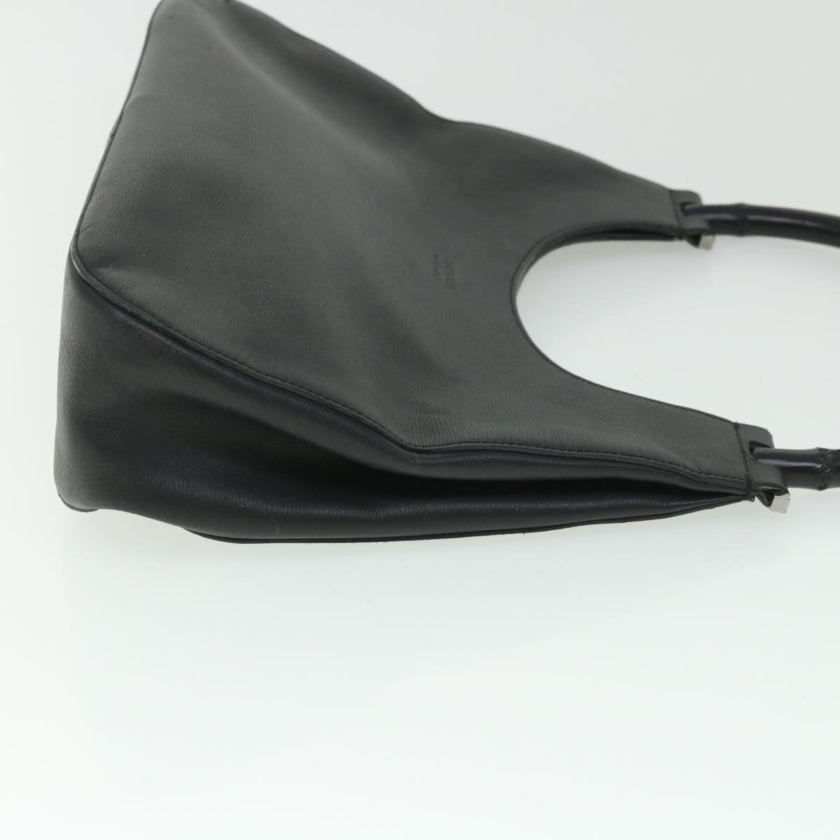 Luxury Gucci Bamboo Shoulder Bag Leather Black 001 3739 002053  54151