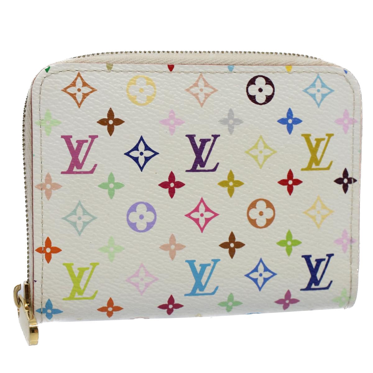 LOUIS VUITTON Monogram Multicolor Zippy Coin Purse White M66548 LV 54220