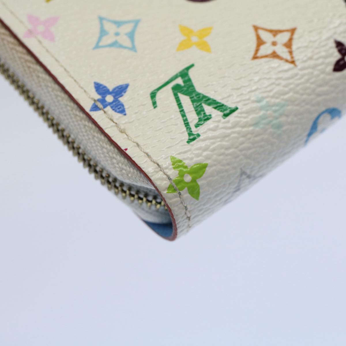 LOUIS VUITTON Monogram Multicolor Zippy Coin Purse White M66548 LV 54220