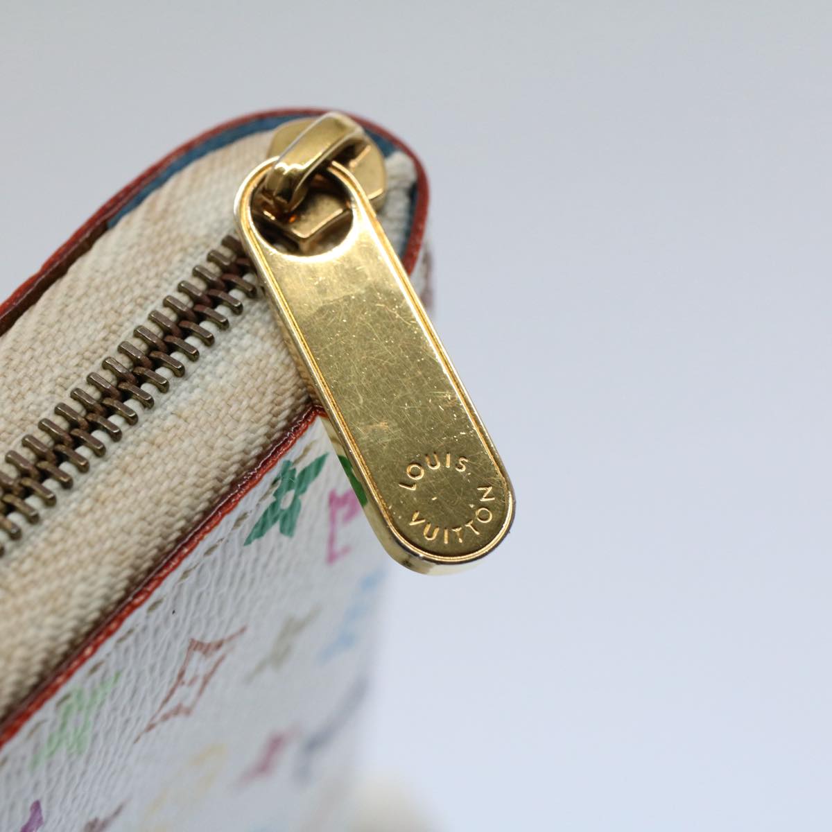 LOUIS VUITTON Monogram Multicolor Zippy Coin Purse White M66548 LV 54220