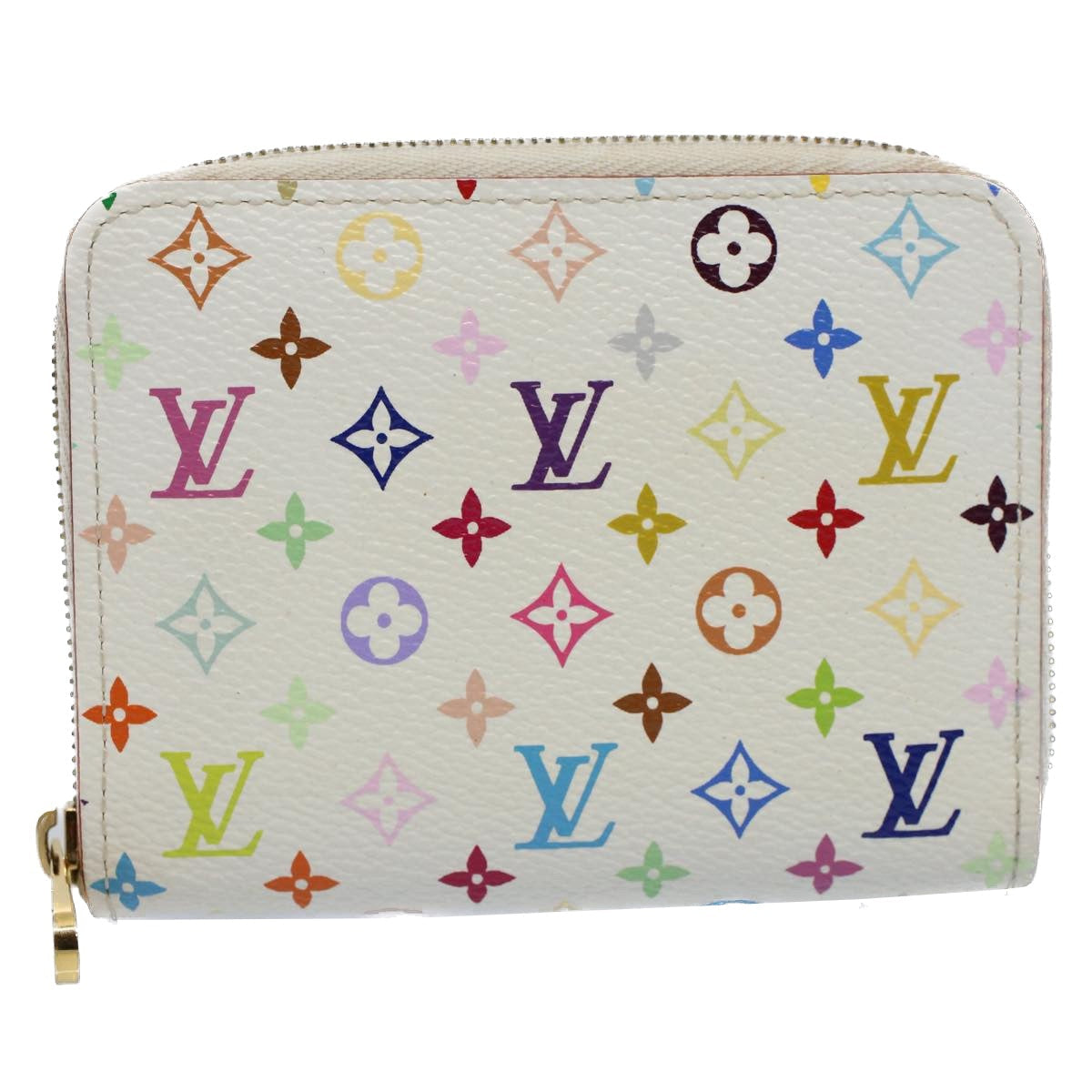 LOUIS VUITTON Monogram Multicolor Zippy Coin Purse White M66548 LV 54220