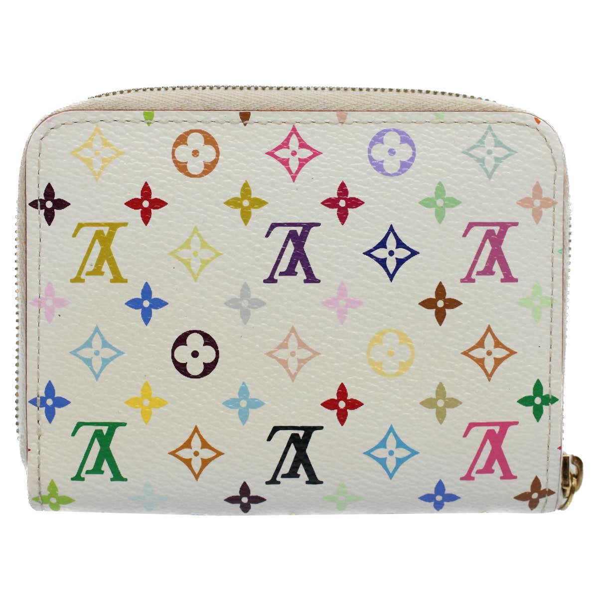 LOUIS VUITTON Monogram Multicolor Zippy Coin Purse White M66548 LV 54220