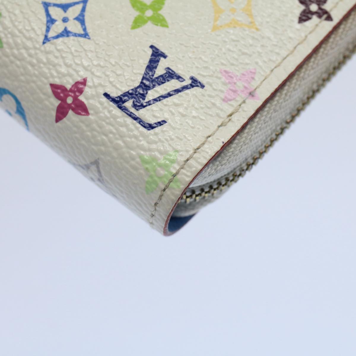 LOUIS VUITTON Monogram Multicolor Zippy Coin Purse White M66548 LV 54220