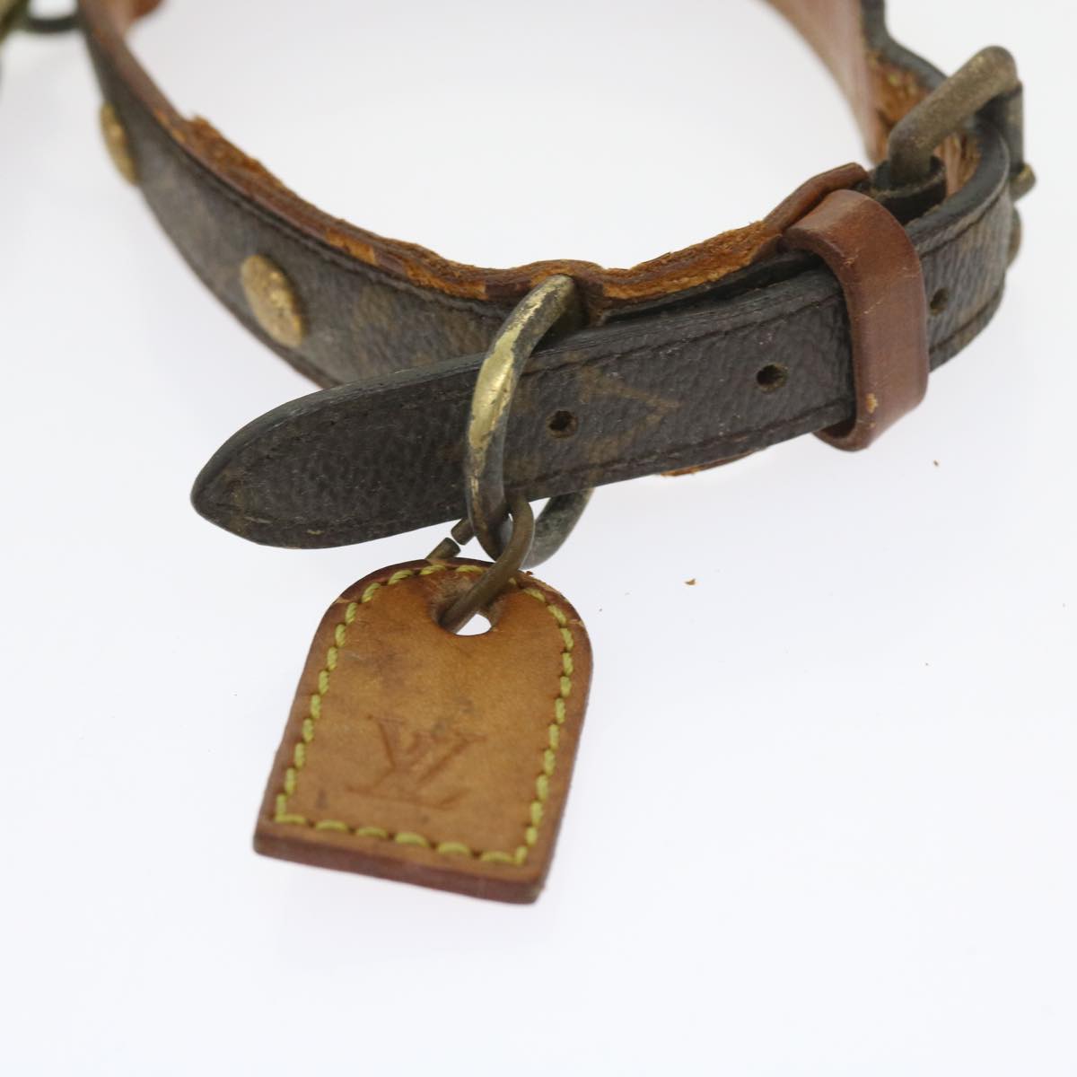 LOUIS VUITTON Monogram Less Baxter MM Collier Baxter Dog Leash 2Set 54225