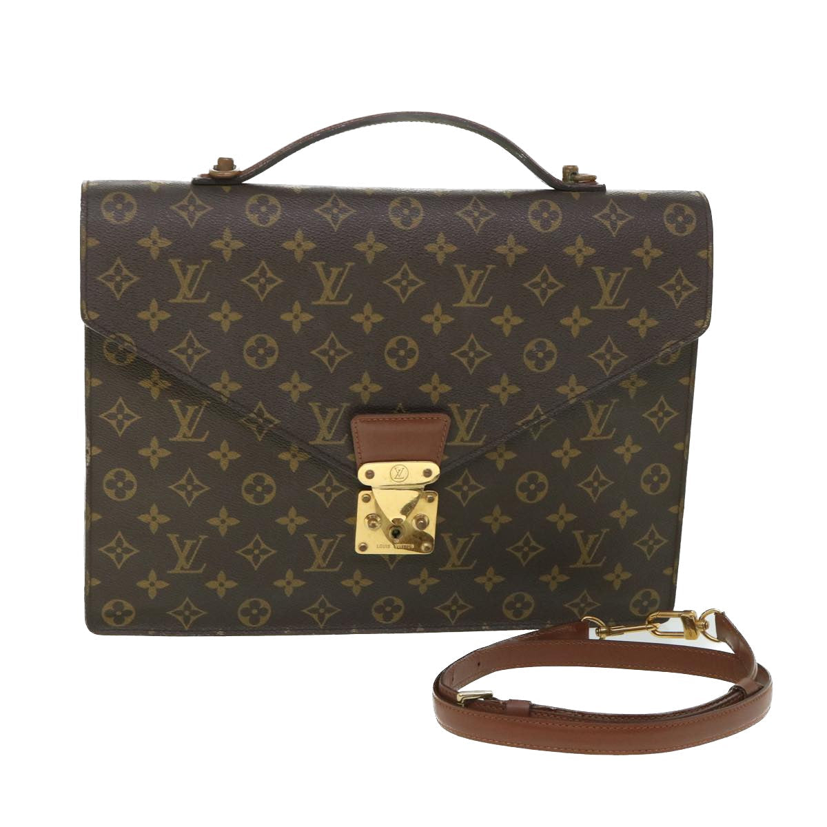 LOUIS VUITTON Monogram Porte Documents Bandouliere Bag 2way M53338 LV 54247