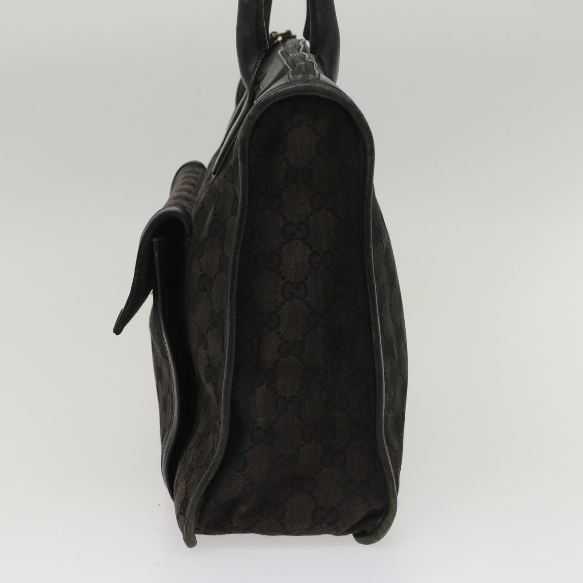 Luxury Gucci GG Canvas Hand Bag Leather Black 000 0854 001013  54325