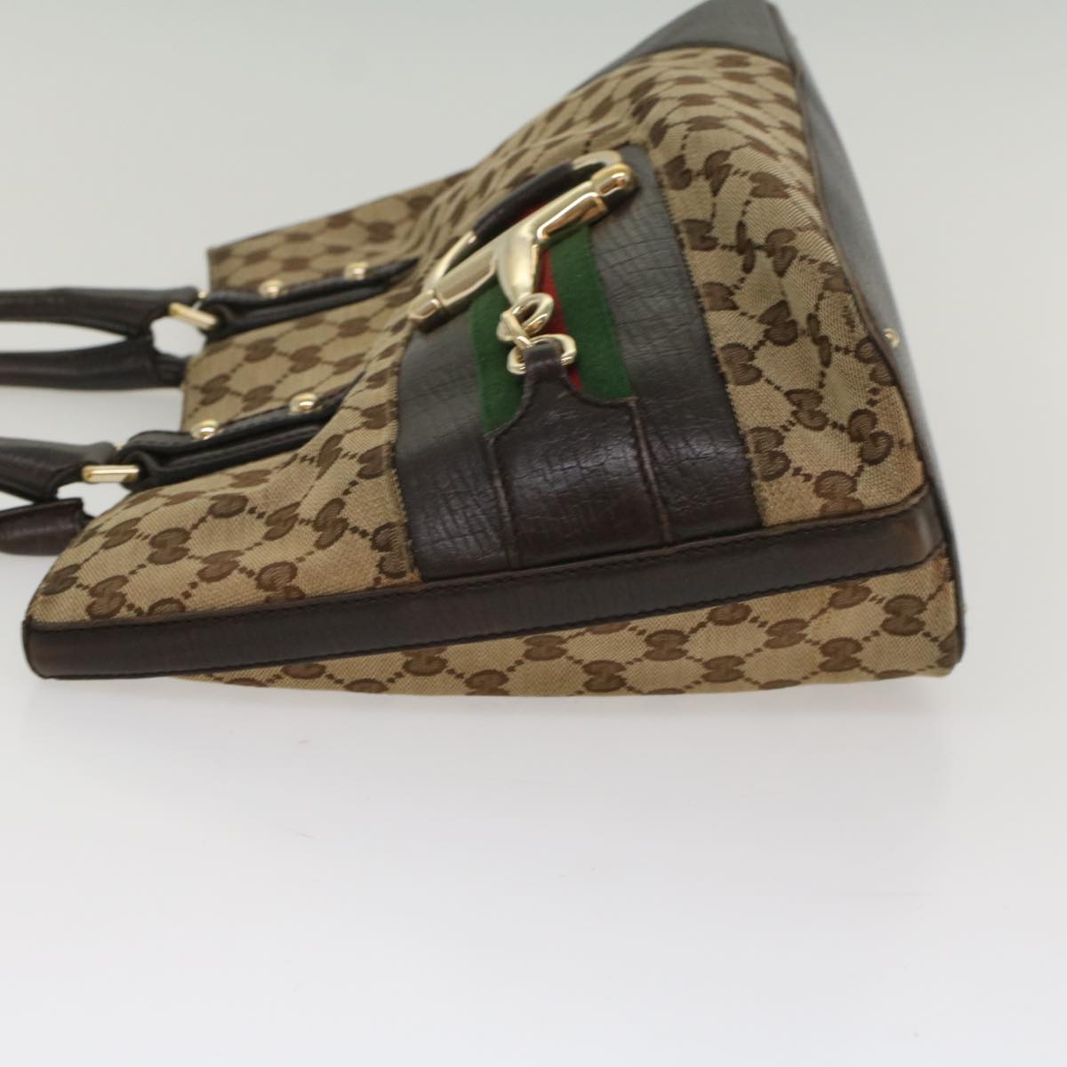 Luxury Gucci GG Canvas Web Sherry Line Tote Bag Beige Red Green 137385  54334