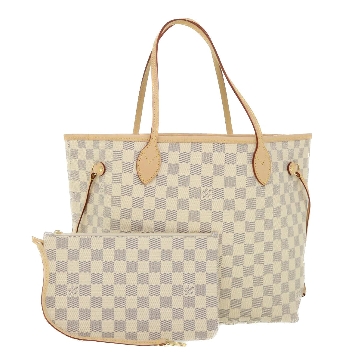 LOUIS VUITTON Damier Azur Neverfull MM Tote Bag N41605 LV 54444A
