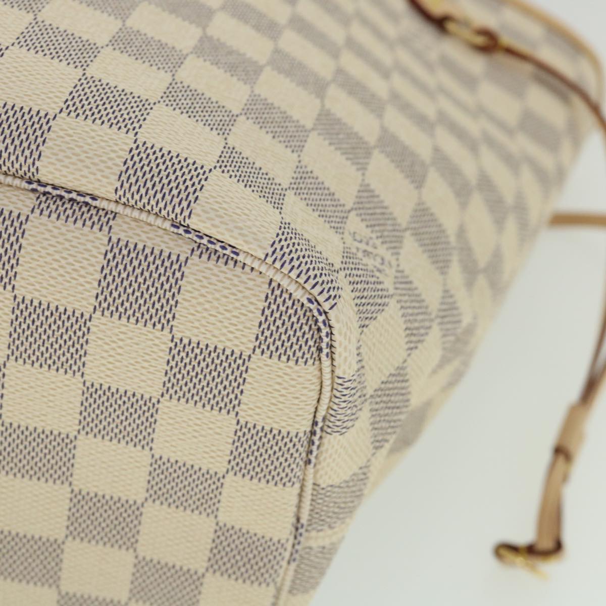 LOUIS VUITTON Damier Azur Neverfull MM Tote Bag N41605 LV 54444A