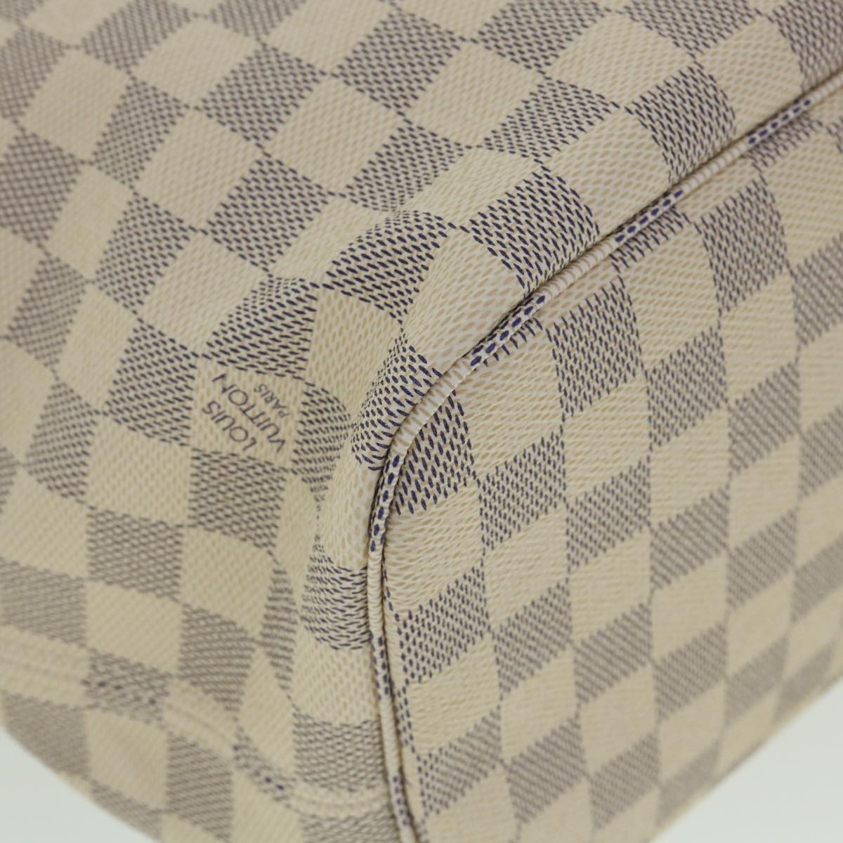 LOUIS VUITTON Damier Azur Neverfull MM Tote Bag N41605 LV 54444A