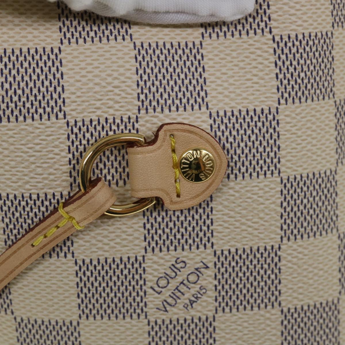 LOUIS VUITTON Damier Azur Neverfull MM Tote Bag N41605 LV 54444A