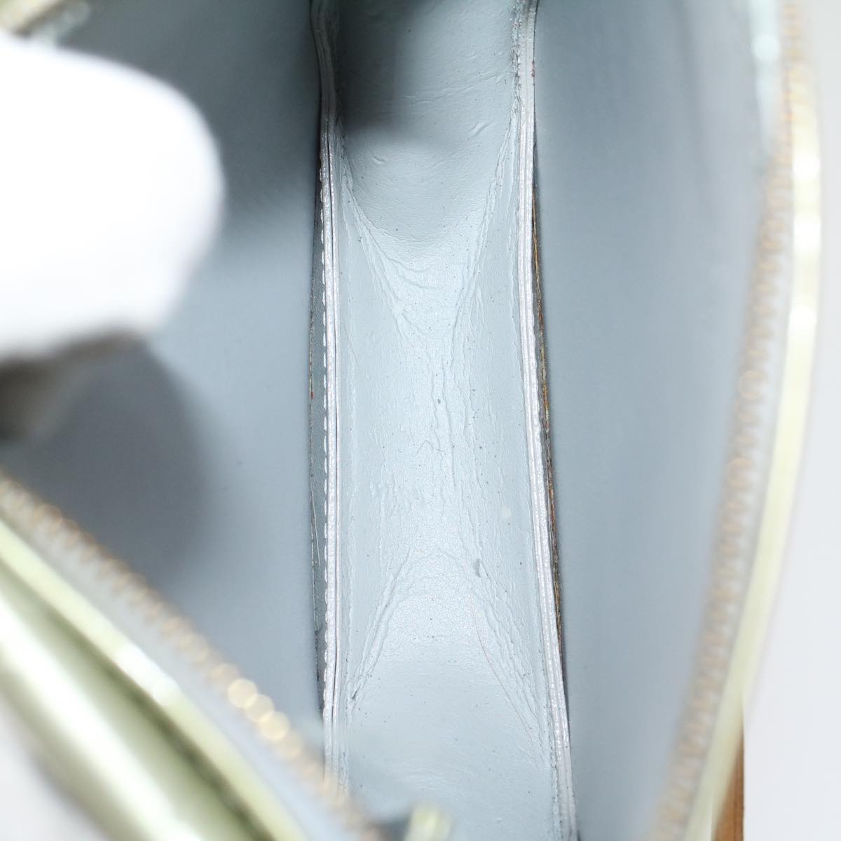 LOUIS VUITTON Monogram Vernis Motto Accessory Pouch Gris M91030 LV 54450