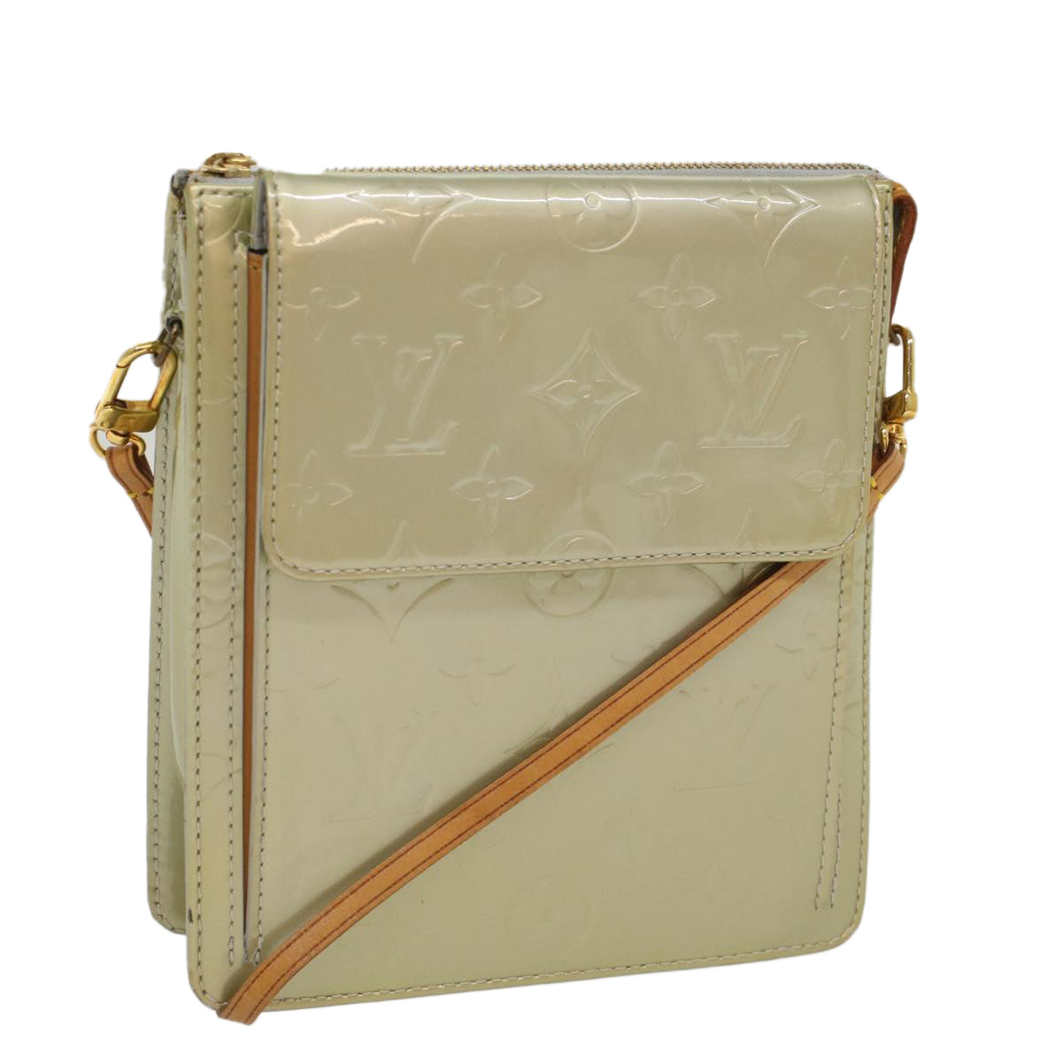 LOUIS VUITTON Monogram Vernis Motto Accessory Pouch Gris M91030 LV 54450