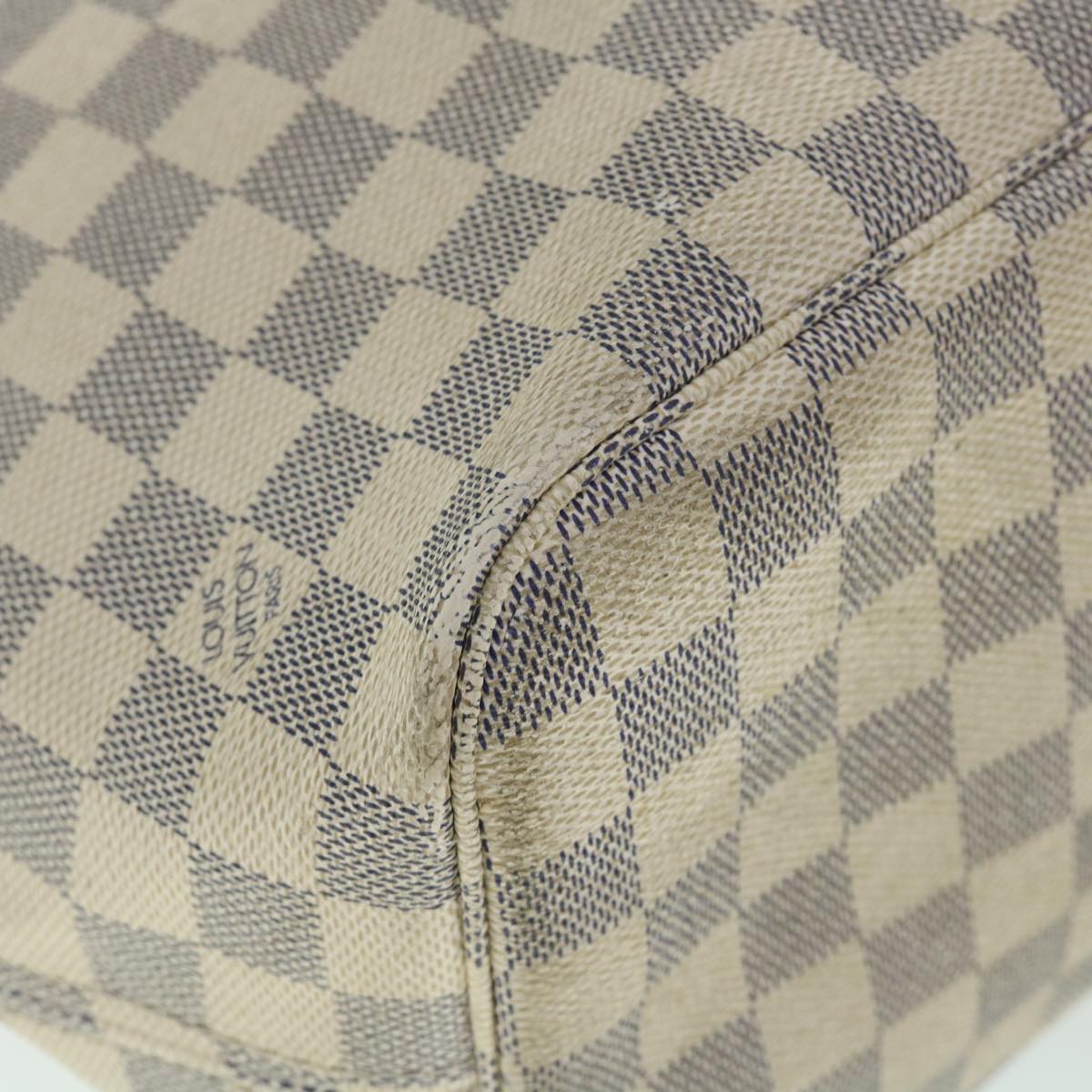 LOUIS VUITTON Damier Azur Neverfull MM Tote Bag N41605 LV 54460