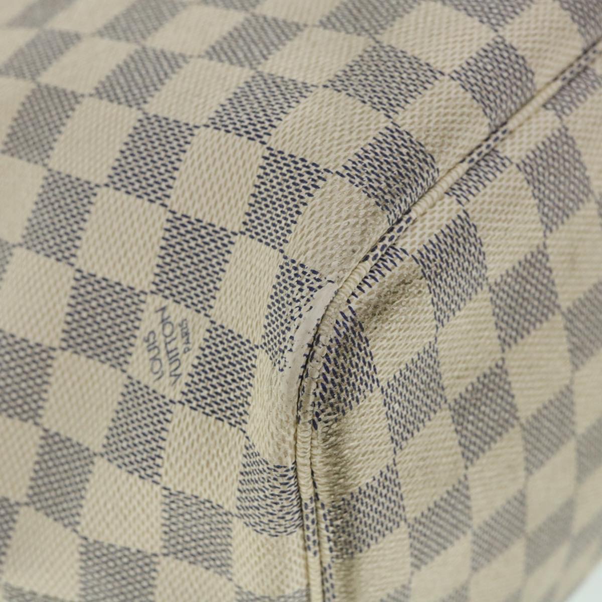 LOUIS VUITTON Damier Azur Neverfull MM Tote Bag N41605 LV 54460