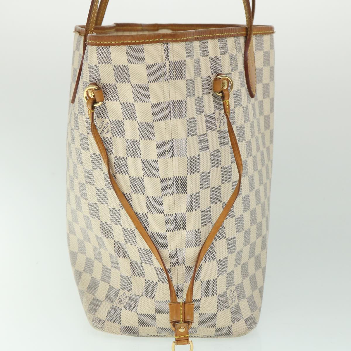 LOUIS VUITTON Damier Azur Neverfull MM Tote Bag N41605 LV 54460