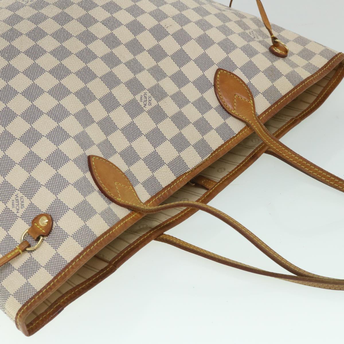 LOUIS VUITTON Damier Azur Neverfull MM Tote Bag N41605 LV 54460